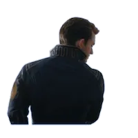 A character turns back as though someone has called them